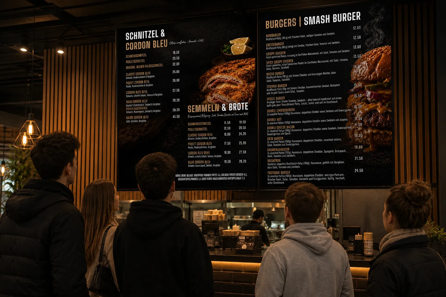 SmartPOS digitale Menü-Displays für Gastronomie und Retail
